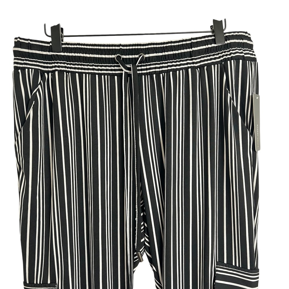 Robert Louis Womens Sz L Pull On Striped Cargo Jogger Pants Pockets - Picture 3 of 13